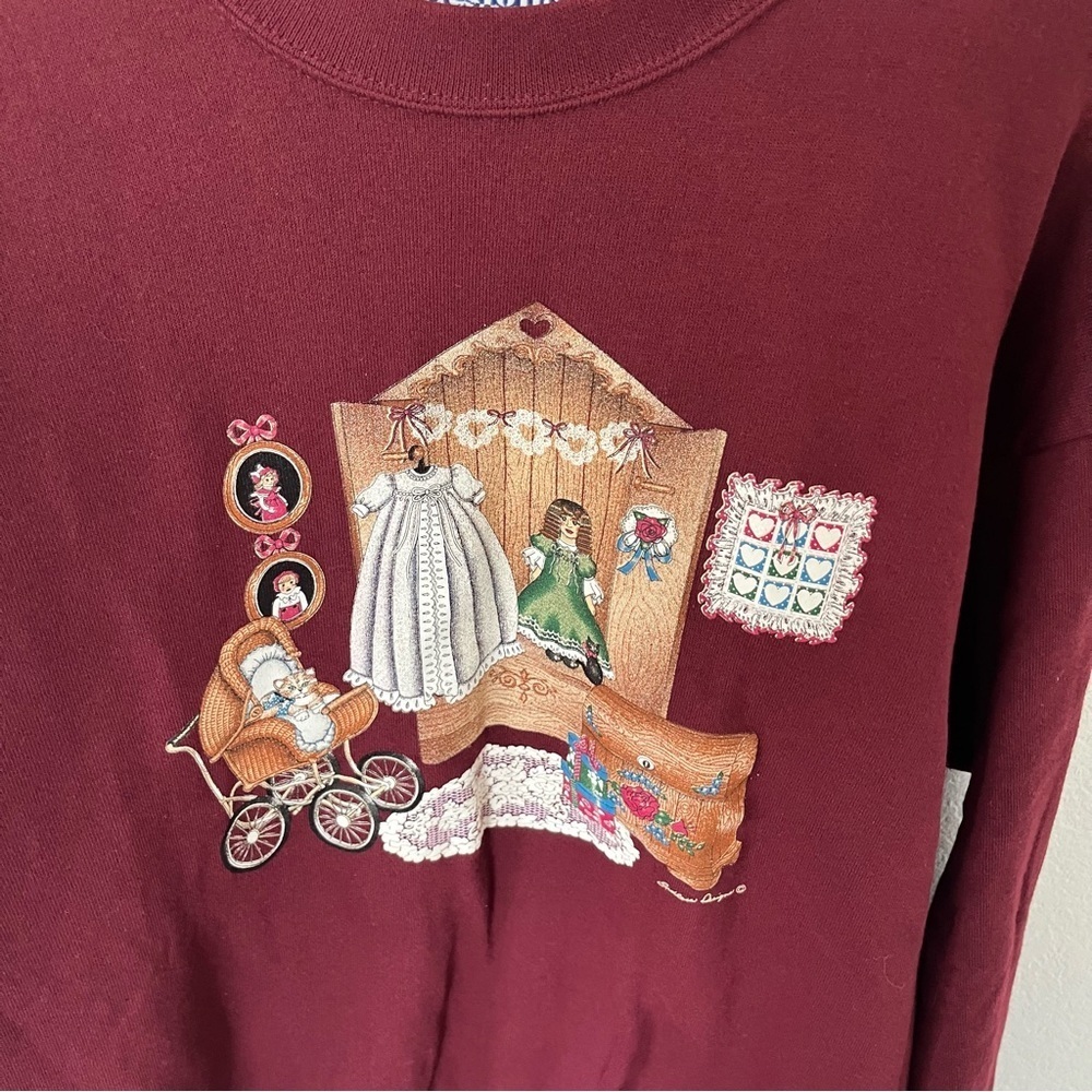 Vintage Endless Designs Women's Large Grandmacore Crewneck Sweatshirt - Picture 2 of 8